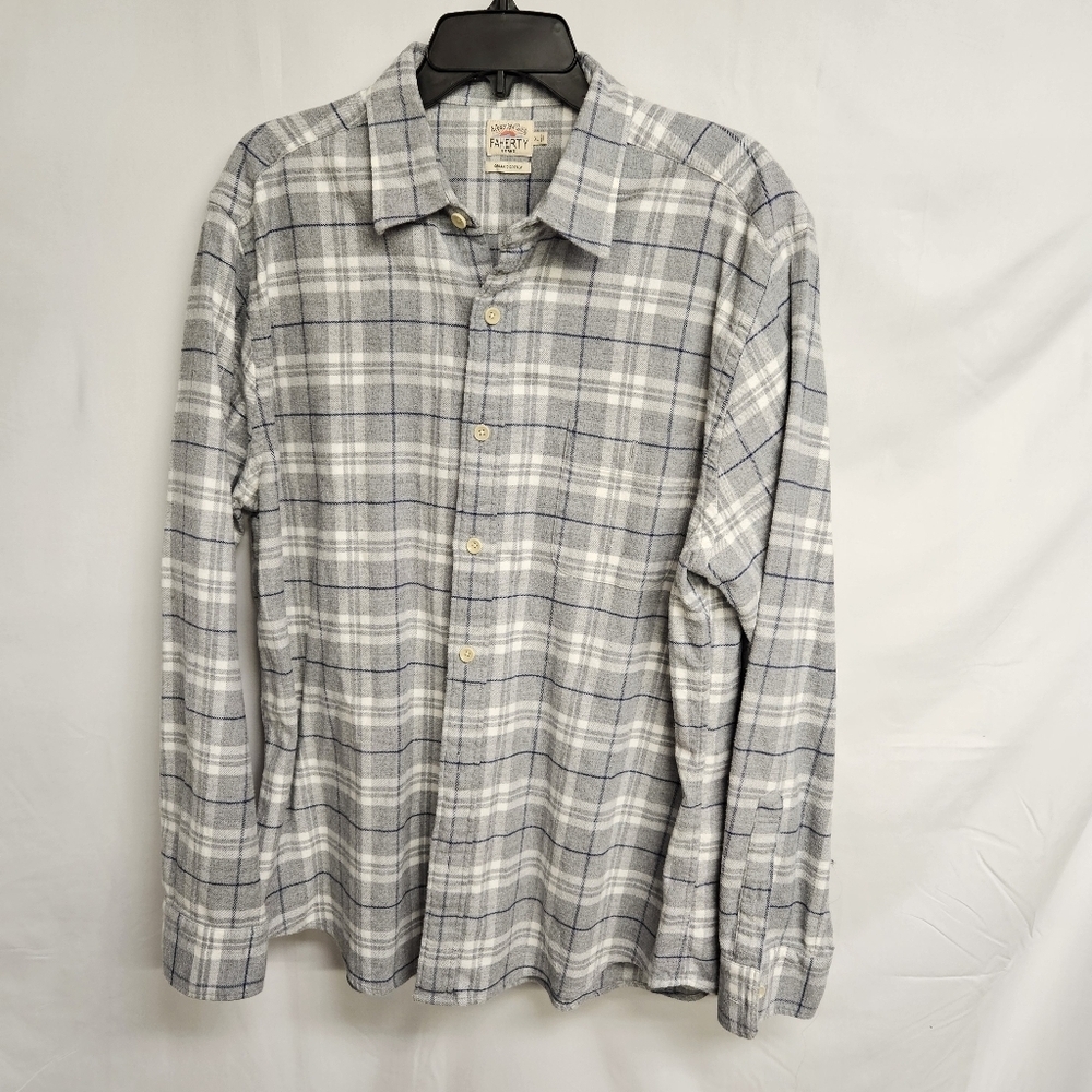 FAHERTY Super Brushed Flannel - Grey And White Men’s X-LARGE